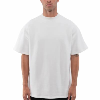 China High Quality Custom Made High Quality Anti-Shrink Shoulder Logo T-shirt Heavy Drop Logo Cotton White Oversized Men's T-Shirt for sale