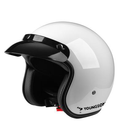 China High Quality Retro ABS White Motorcycle Safety Helmet For Adult for sale