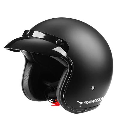 China Retro ABS Matt Black Helmet Motorcycle High Quality Safety Helmet For Adult for sale