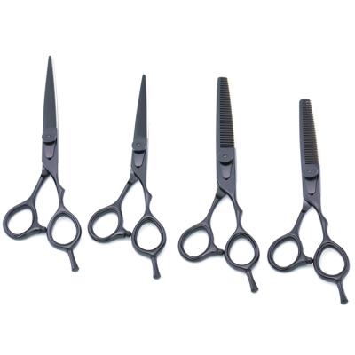 China Right Handed Scissors Barber Scissors Set Black Hair Scissors Wholesale Thinning Hairdressing Scissors for sale