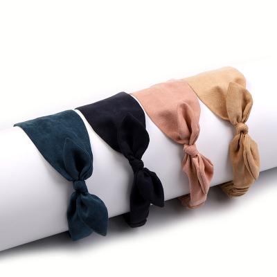 China Sporty Headbands For Women Yoga Headbands Vintage Suede Cross Knot Head Wrap for sale