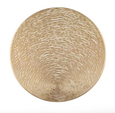 China Sustainable IN STOCK Eco-friendly Round Shaped Gold PVC Place Mat For Decoration for sale