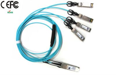 Κίνα Καλώδιο 40 GBP QSFP ξεμπλοκαρίσματος qsfp-4x10g-AOC1M QSFP+ SFP+ στο καλώδιο ινών OM3 προς πώληση