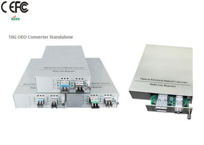 China Standalone 2 Ports SFP+ to XFP 10G OEO Fiber Media Converter Transponder 3R Repeater for sale