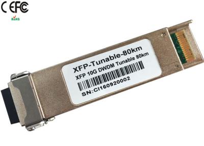 China Cisco 80km 10G DWDM tunable XFP Optical Transceiver 50GHz duplex LC for sale