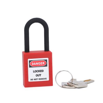 China Nylon Padlock Thin Beam Padlock Nylon 38mm Lockout Security Work Safety Padlock Nylon Padlock for sale