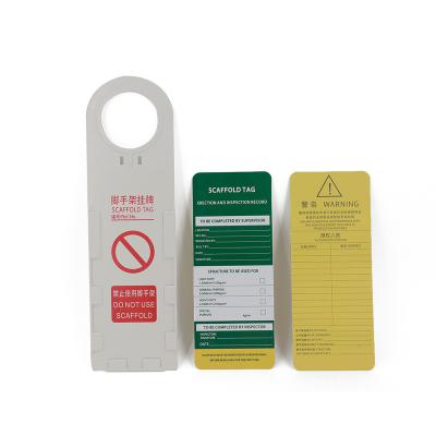 China Modern Customize Plastic Accident Prevention Ladder Scaffolding Parts Safety Tag for sale