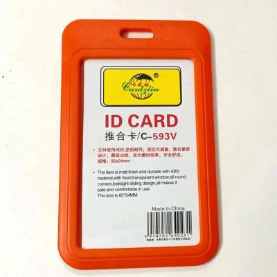 China ID Card Badge Holder Hot selling push fit card sleeve Work permit card sleeve for sale