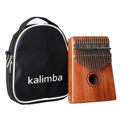 China Okoume Sanza Fashion 17 Thumb Finger Portable Mahogany Lead Marimba Keyboard Wooden Musical Instrument Kalimba for sale