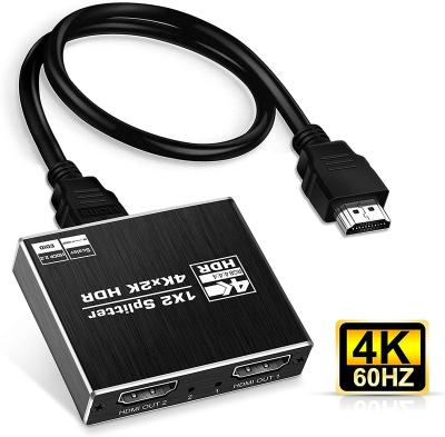 China Iron OZF12 4K@60Hz 1x2 HDMI 2.0b Splitter 1 In 2 Output Support Scaling For Dual Monitor Display HDCP2.2 Xbox PS4 Roku Fire Stick Apple for sale