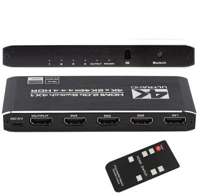 China Aluminum Alloy OZQ5-1 4k HDR HDMI Switcher Switcher Splitter With IR Remote Control Supports HDCP 2.2 4K@60Hz UltraHD HDR10 3D HD1080P for sale