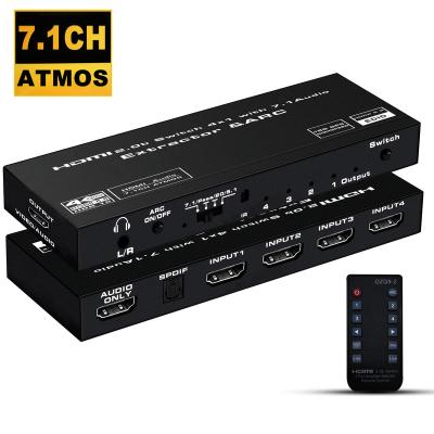 China Iron OZQ9-2 4x1 HDMI Splitter Audio Extractor With Digital 7.1ch Other Home Audio Support HDCP 2.2 LPCM for sale