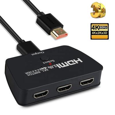 China ABS OZQ6-1 4K@60Hz HDMI Switch 3 In 1 Out 3-Port HDMI Changer Selector Supports 4K, 3D, HDCP2.2, HDMI2.0, HDR For Fire Stick 4K, HDTV for sale