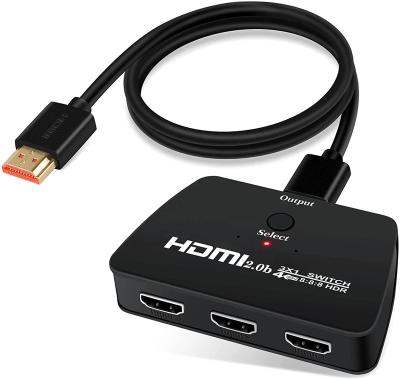 China ABS OZQ6-1 4K@60Hz 3 in 1 Out HDMI Switcher 3x1 3-Port Hdmi2.0 Switcher Selector Supports 4K, 3D, HDCP2.2, HDMI2.0, HDR for sale