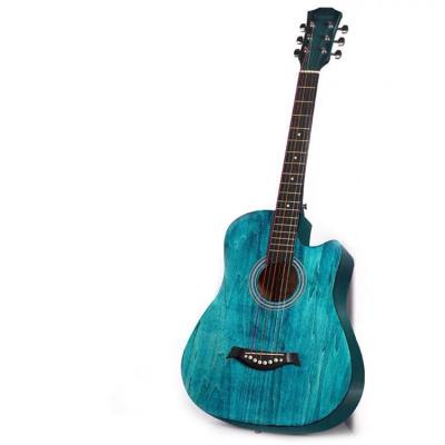 China Students Quality Guarantee Green Or Customized Color 38 Inch Folk Guitar Acoustic Guitar for sale