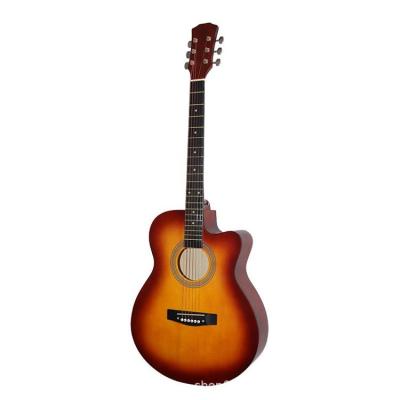 China 40 Inch Students Small String Acoustic Guitar Superior Solid Folk Guitar Factory Made Copper for sale