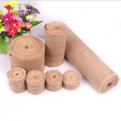 China Sustainable Handmade DIY Christmas Wedding Craft Canvas Strips Natural Jute Rolls for sale