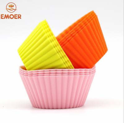 China Sustainable Cake Mold DIY Pudding Jelly Mold Cake Baking Cup Round Silicone Muffin Cup for sale