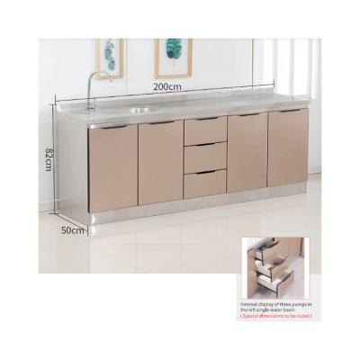 China Chinese High Quality Finest Price 200cm Three Pumping Kitchen Furniture (Steel Cabinet) for sale