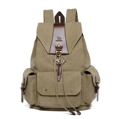 China 2022 anti-theft new vintage fashion drawstring backpack canvas premium fabric casual custom outdoor sports backpacks for sale