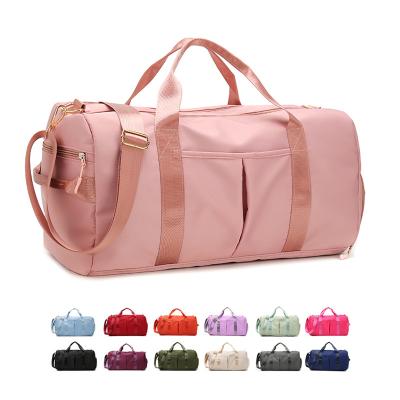 China Fashion Travel Sneaker Compartment Handbag Weekend Yoga Duffel Bag Women Fitness Gym Pink Waterproof Travel Bag New for sale