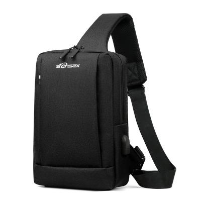 China Outdoor Sport Travel Hiking Camping Custom Unisex Outdoor Oxford Double Side USB Sling Shoulder Cross - Body Chest Bags Women Messenger Bag For Men for sale