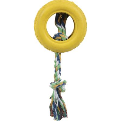 China Sustainable Sustainable Hot selling Rubberized Chew smart pet toys Rope and Tire Pet Dog Toy for sale