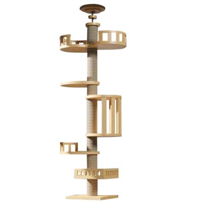 China Sustainable Sustainable New design Custom  Cat Climbing Tree Cat House Pet wooden Climbing Tower Cat Tree for sale