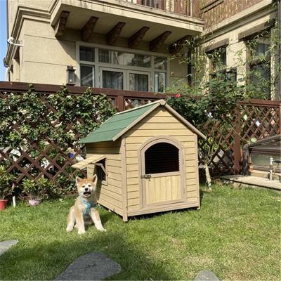 China Windproof Windproof Popular Outdoor Wooden Dog House with Door Windows Home Pet  Shelter Kennel for Small Medium Large Animals for sale