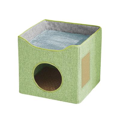 China Personalized Personalized Hongju  modern boucle teddy velvet indoor folding pet houses for Cat for sale