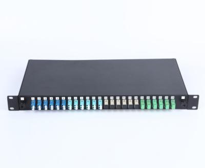 China 24 Port LC Sliding Patch Panel , 1U Fiber Optic Terminal Box for sale