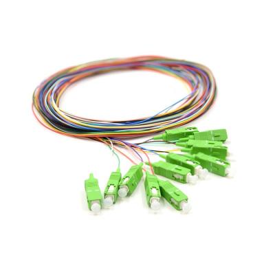 China 12 Core SC UPC APC SM G652D G657A 0.9mm Fiber Optic Pigtails for sale