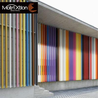 China Art Contemporary Colorful Mix Aluminum Slat Facade Building Exterior Wall Facade for sale