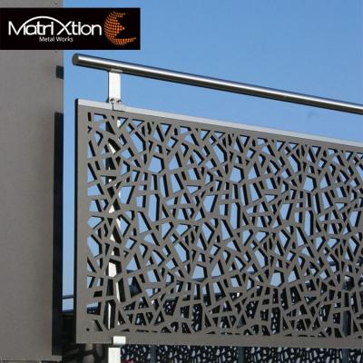 China Modern Laser Cut Balustrades And Handrails Aluminum Staircase Enclosure High End Balustrade for sale