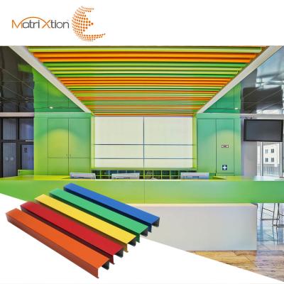 China Artistic Ceilings Aluminum U Shape Stretch Baffle Ceiling Tiles Aluminum Metal Suspended Ceiling Panel Partition Ceiling for sale