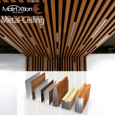 China Artistic Aluminum Linear Wood Metal Ceilings System Decorative Cost Price Ceilings Suspended Ceiling for sale