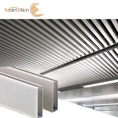 China Artistic High Quality Aluminum Linear Panel Partition Roof Metal Ceilings Aluminum Profile Ceiling for sale