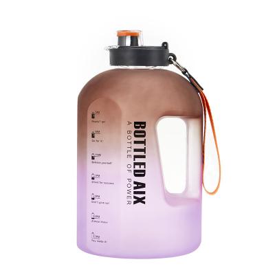 China Large Capacity Gradient Color Portable Plastic Viable Water Bottle Clear Gym Plastic Water Bottles for sale