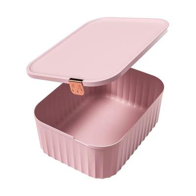 China Sustainable Modern Minimalist Three-in-One Format Drawer Storage Cabinets Plastic Underwear Jars Storage Box With Grids for sale