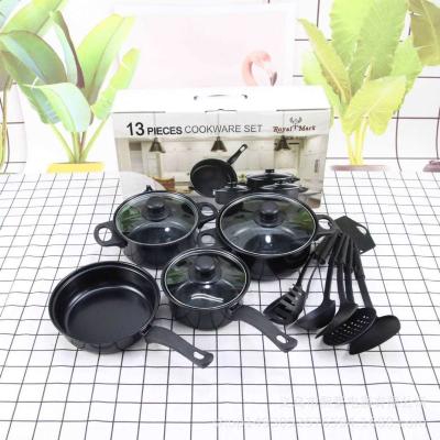 China Sustainable Hot Selling Universal Pot Non Stick Iron Kitchen Pot 13 Pcs Cookware Sets for sale