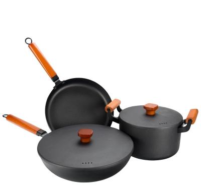 China Sustainable Hot Selling Household Cookware Set Non Stick Frying Pan Kitchen Ware Non Stick Cookware Set Cooking for sale