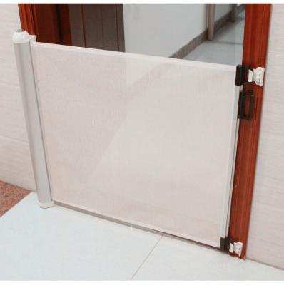 China Aluminum Case Safety Door Home Safety Baby Safety Retractable Stair Gate, Fabric Material Safety Door Design Safety Baby Gate for sale