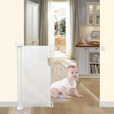 China 71inch 180cm Retractable Safety Baby Gate Mesh Barrier Mesh Security Gate Baby Supplies and Products Adjustable for sale