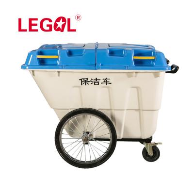 China Sustainable Large Plastic Garbage Outdoor Trash Garbage Cart With Wheels for sale