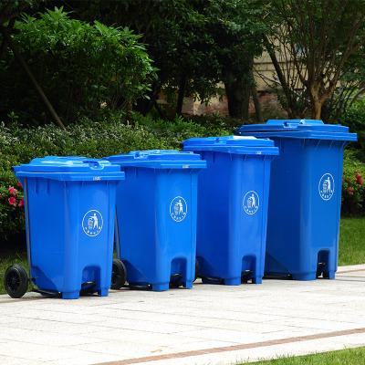 China Sustainable Wheelie Pedal Bin 120 Liter 240l 240l Plastic Waste Bins for sale