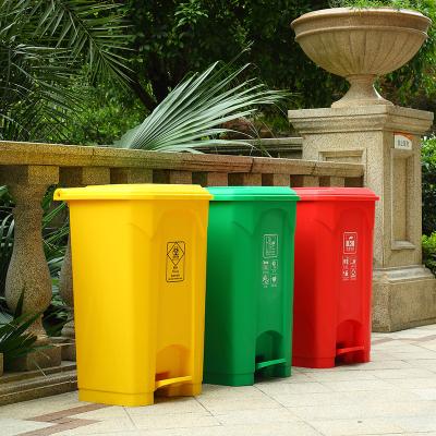 China 50liter 80liter 100liter medium size sustainable trash can for different garbage collection bin with pedal for sale