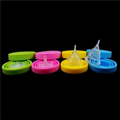 China Collapsible Collapsible Menstrual Cup with Sterilizer for sale