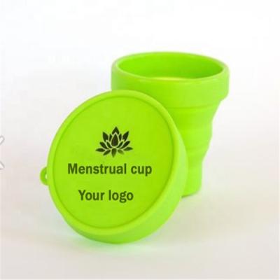 China Food Grade Collapsible Silicone Eco-friendly Collapsible Sterilizer Container For Menstrual Cup for sale