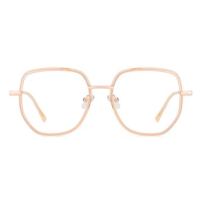 China Fashion Super Large Size Modern Classic Polygon Simple Slim Irregular Metal TR Combined With Glass Frame for sale