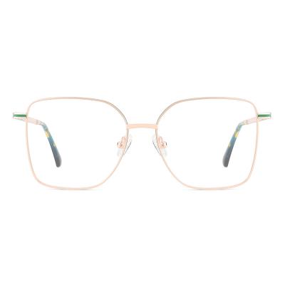 China Promotional Custom Classic Glass Metal Eye Glasses Quality New Design Prescription Fashion Square Optical Frames for sale